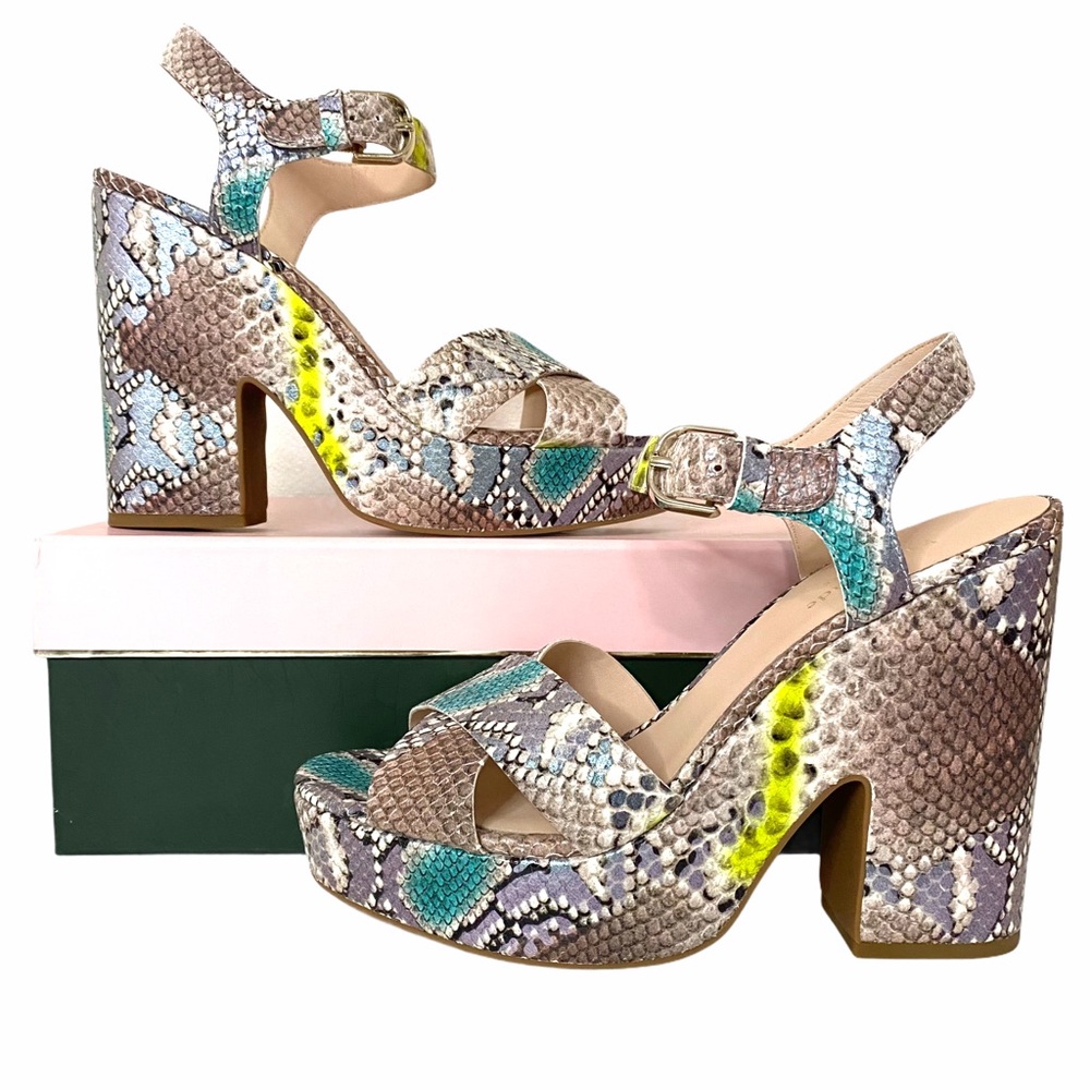 kate spade Multicolor Snake-Print Platform Sandals - Picture 5 of 14